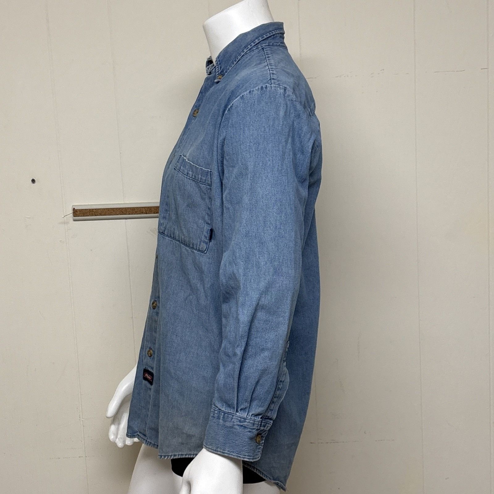 Dickies Dickies Denim Shirt Mens M Distressed Button Down Collar Cow Size US M / EU 48-50 / 2 - 4 Thumbnail