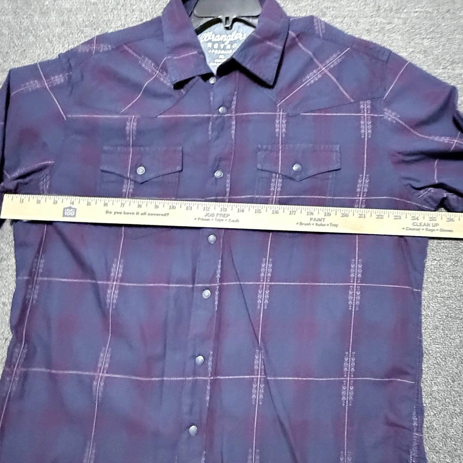 Wrangler Wrangler Mens XL Plaid Retro Premium Pearl Snap Western Navy Size US XL / EU 56 / 4 - 5 Thumbnail