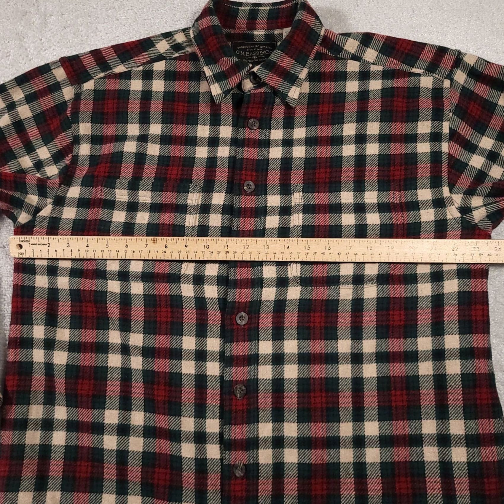 Vintage G.H. Bass & Co Button Up Plaid Flannel Shirt Shacket Mens Medium Wool Blend Chore Size US M / EU 48-50 / 2 - 6 Thumbnail