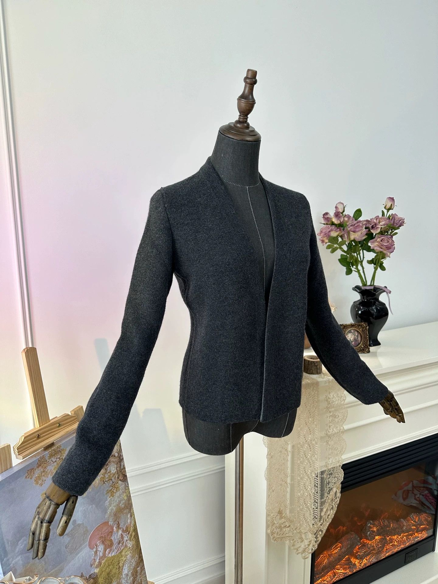 Hermes HERMES JPG Gaultier deep V cashmere short cardigan women's Size XS / US 0-2 / IT 36-38 - 2 Thumbnail