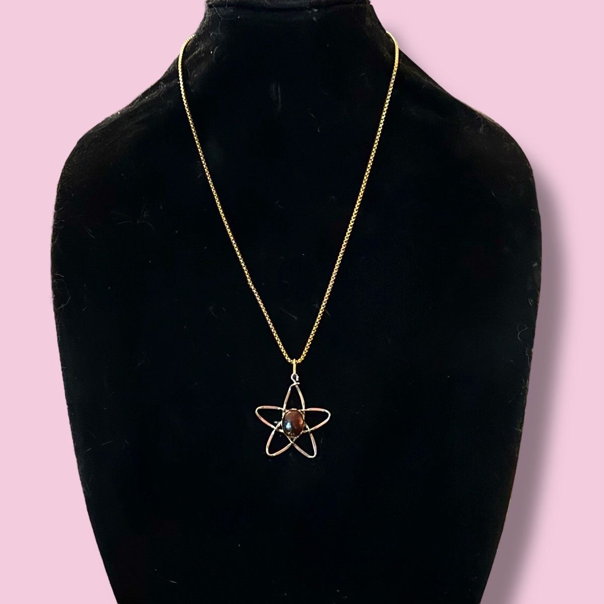 Other Gold tone open star gemstone pendant necklace Size ONE SIZE - 1 Thumbnail