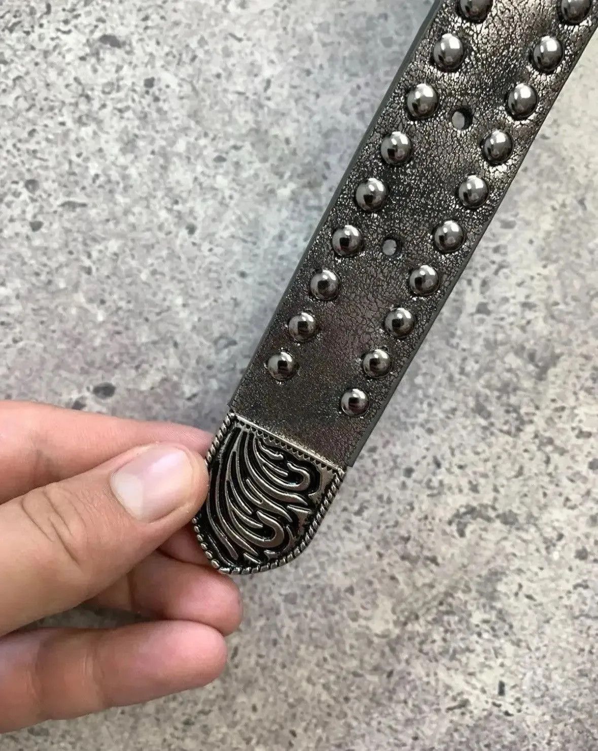 Japanese Brand × Vintage Vintage Belts Y2K Rhinestones Punk leather belt Japanese Size ONE SIZE - 3 Thumbnail