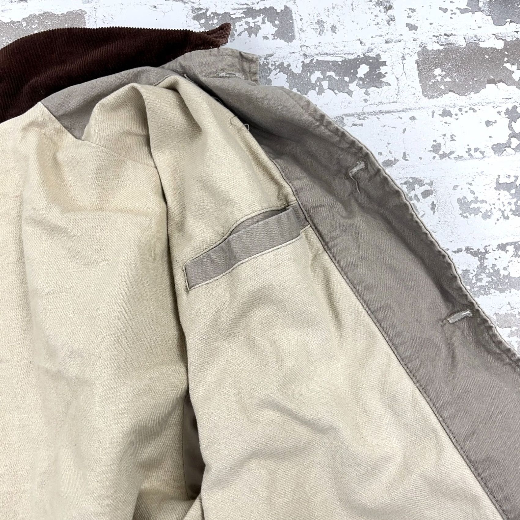 Vintage VINTAGE Cabela's Chore Jacket Men XL Tan Brown Barn Coat Corduroy Collar Green Solid 80s Retro Hipster Rockabilly Overcoat Jacket Mens Size US XL / EU 56 / 4 - 6 Thumbnail
