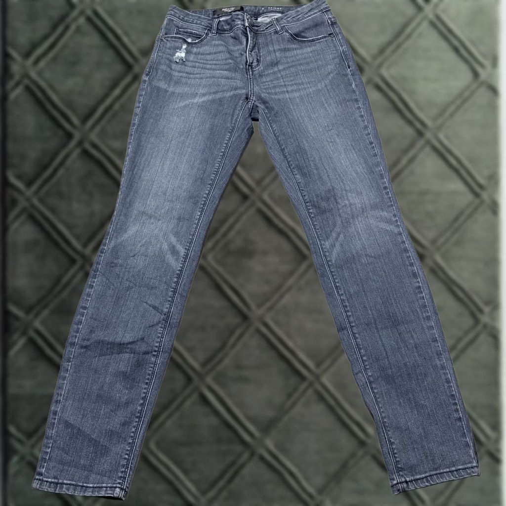 Vintage Simply Vera Vera Wang Jeans Women's Blue Denim Distressed Mid Rise Skinny - 6 Size 28" / US 6 / IT 42 - 1 Thumbnail