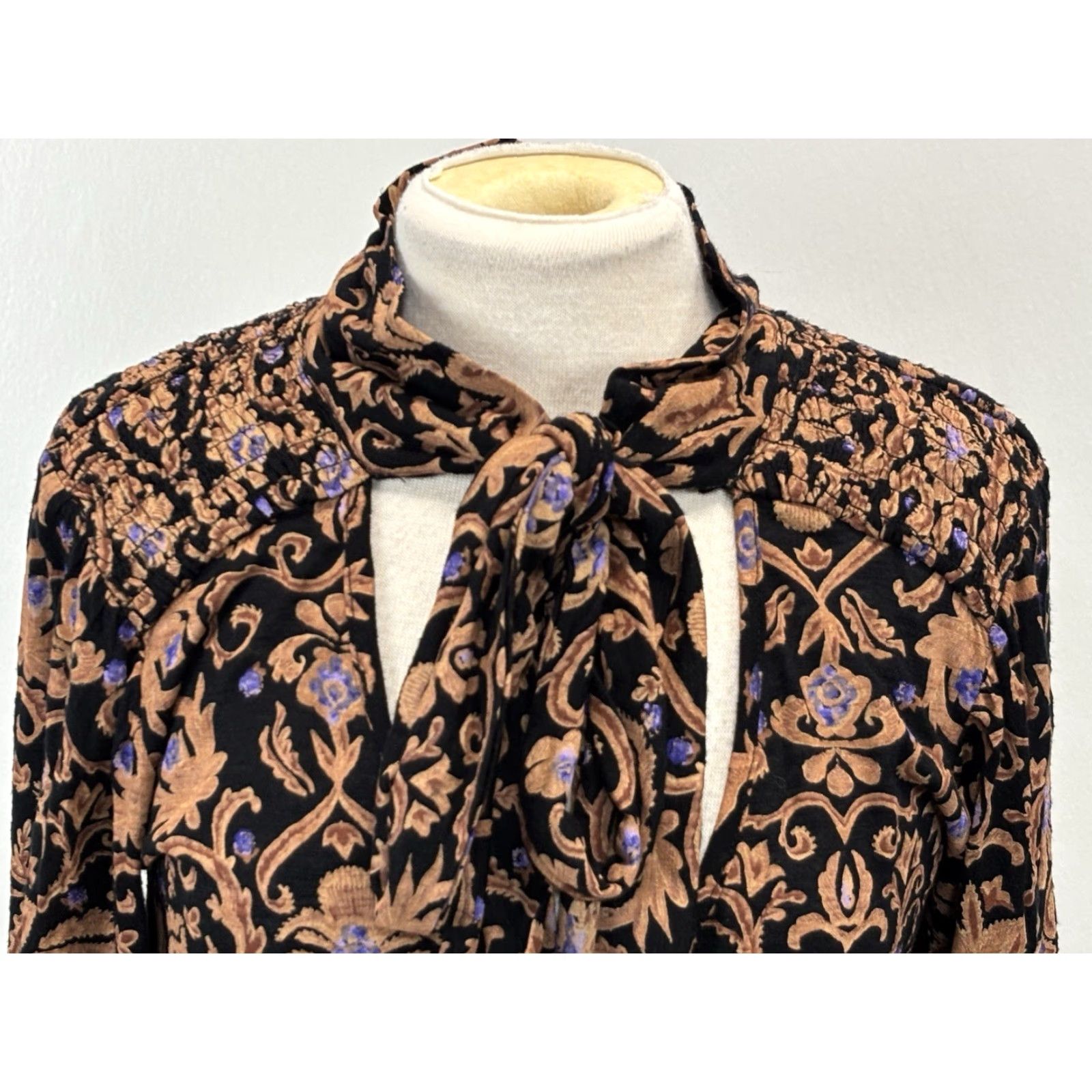 Free People Free People Bridgette Tunic Shirt Paisley Multicolor Oversized V-Neck Long Sleeve XS Womens Size XS / US 0-2 / IT 36-38 - 5 Thumbnail