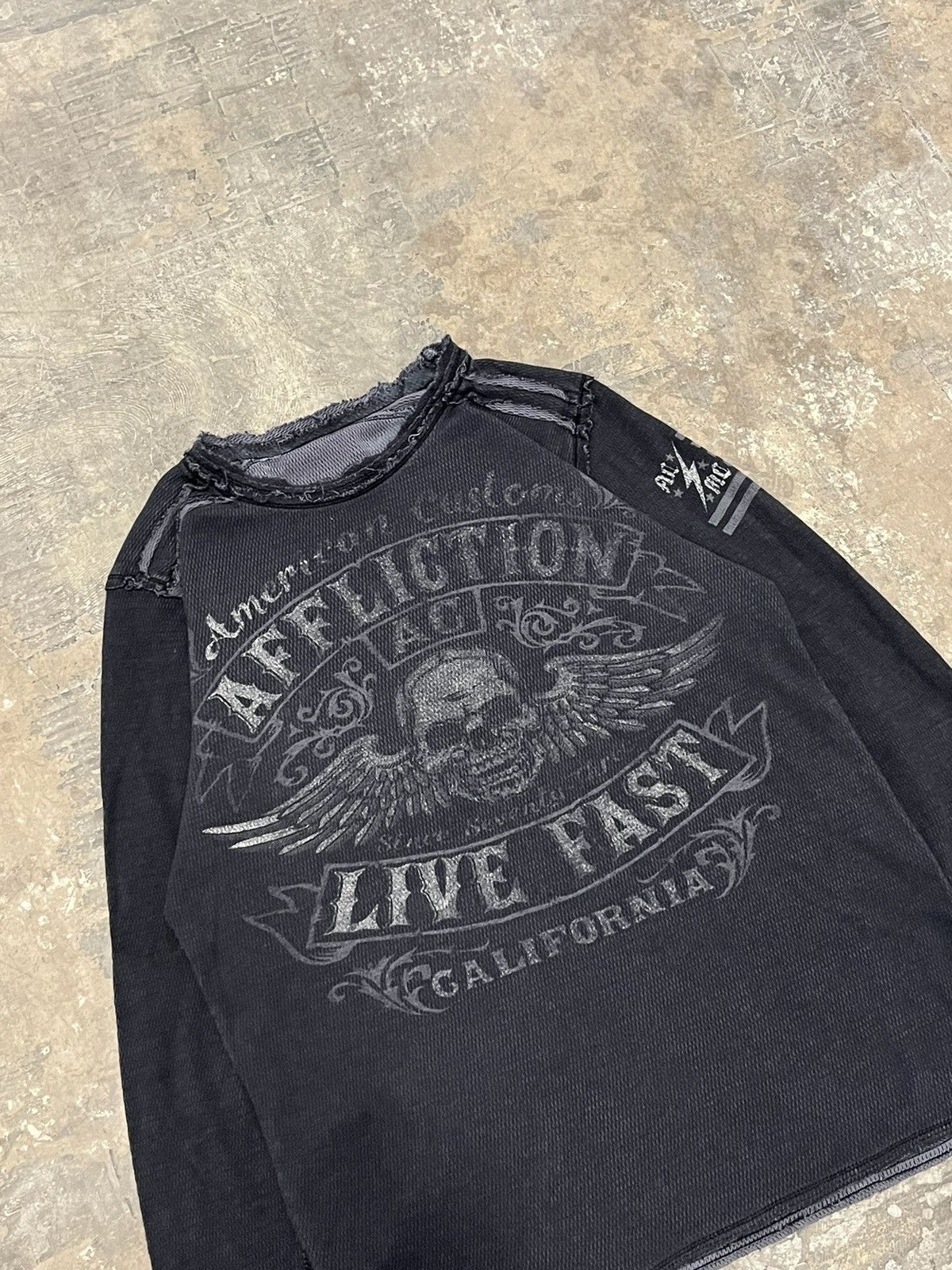 Affliction Affliction thermal long-sleeve grunge y2k opium cybery2k Size US L / EU 52-54 / 3 - 3 Thumbnail