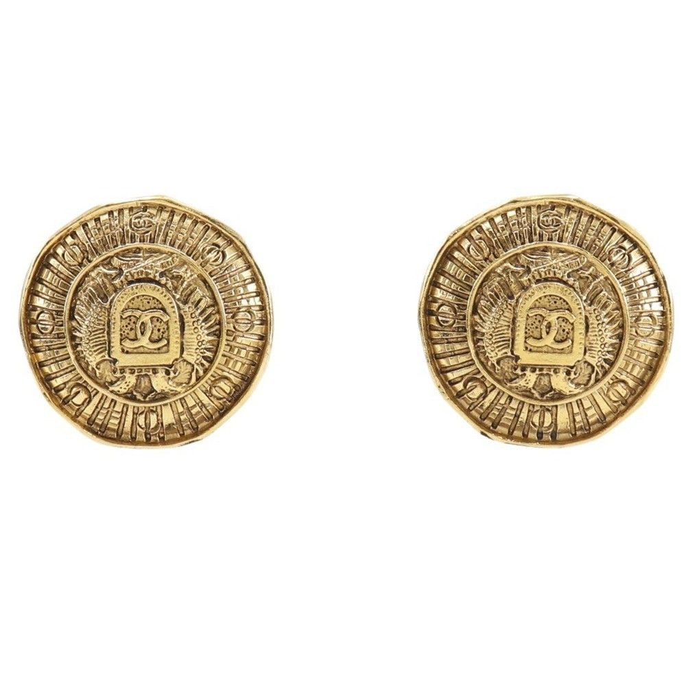 Chanel Chanel Vintage Round CC Clip-On Earrings Metal Size ONE SIZE - 1 Thumbnail