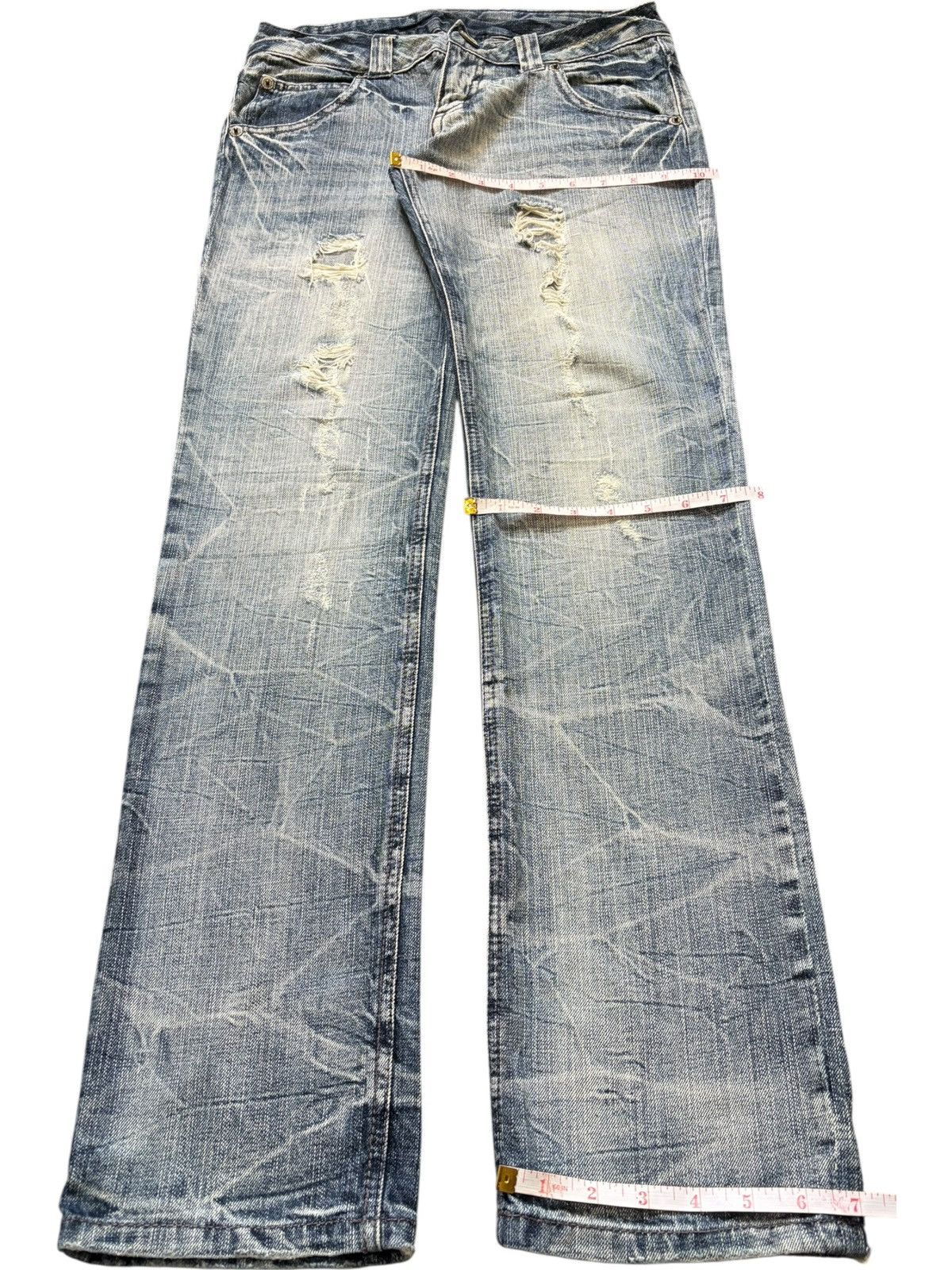Ksubi Vintage / Y2K Unbranded Bleached Wash Distress Jeans Size 29" - 8 Thumbnail