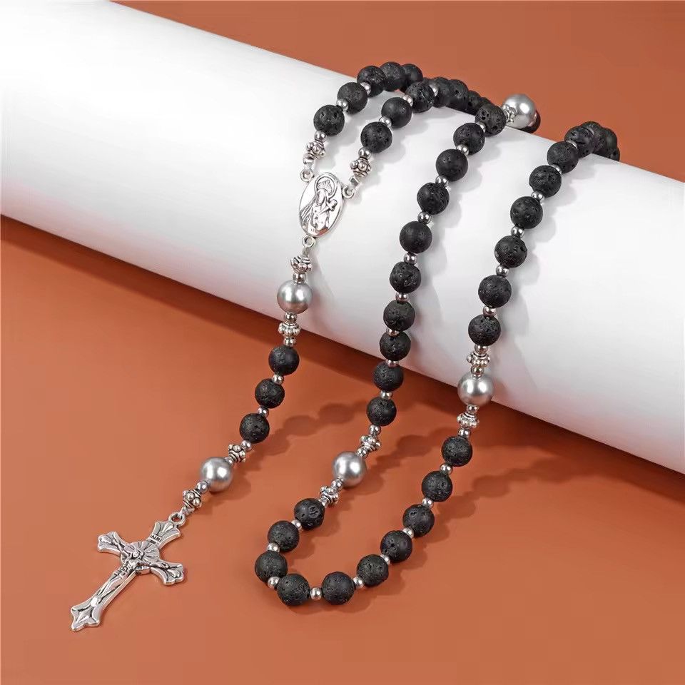 Jewelry Black Beaded Rosary Size ONE SIZE - 2 Thumbnail