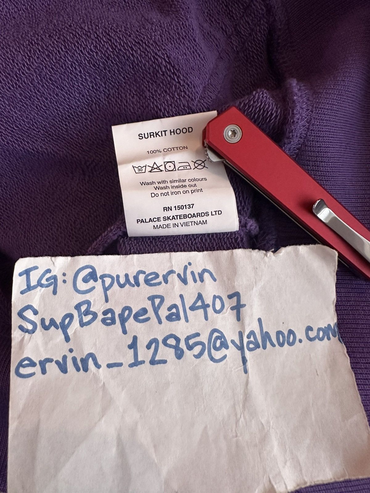 Palace Surkit Hood Purple size Large Size US L / EU 52-54 / 3 - 5 Thumbnail