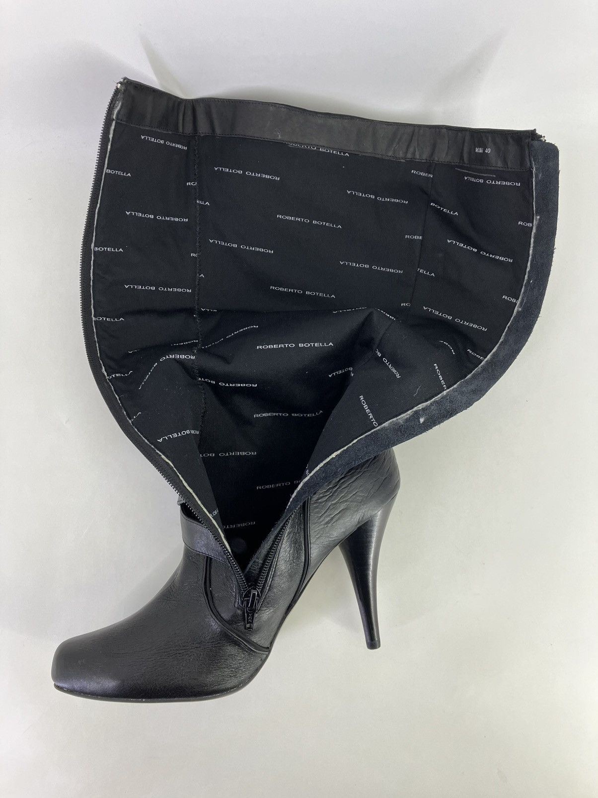 Vintage Black genuine leather 3buckles knee high boots El Dantes Y2K Size US 10 / IT 40 - 7 Thumbnail