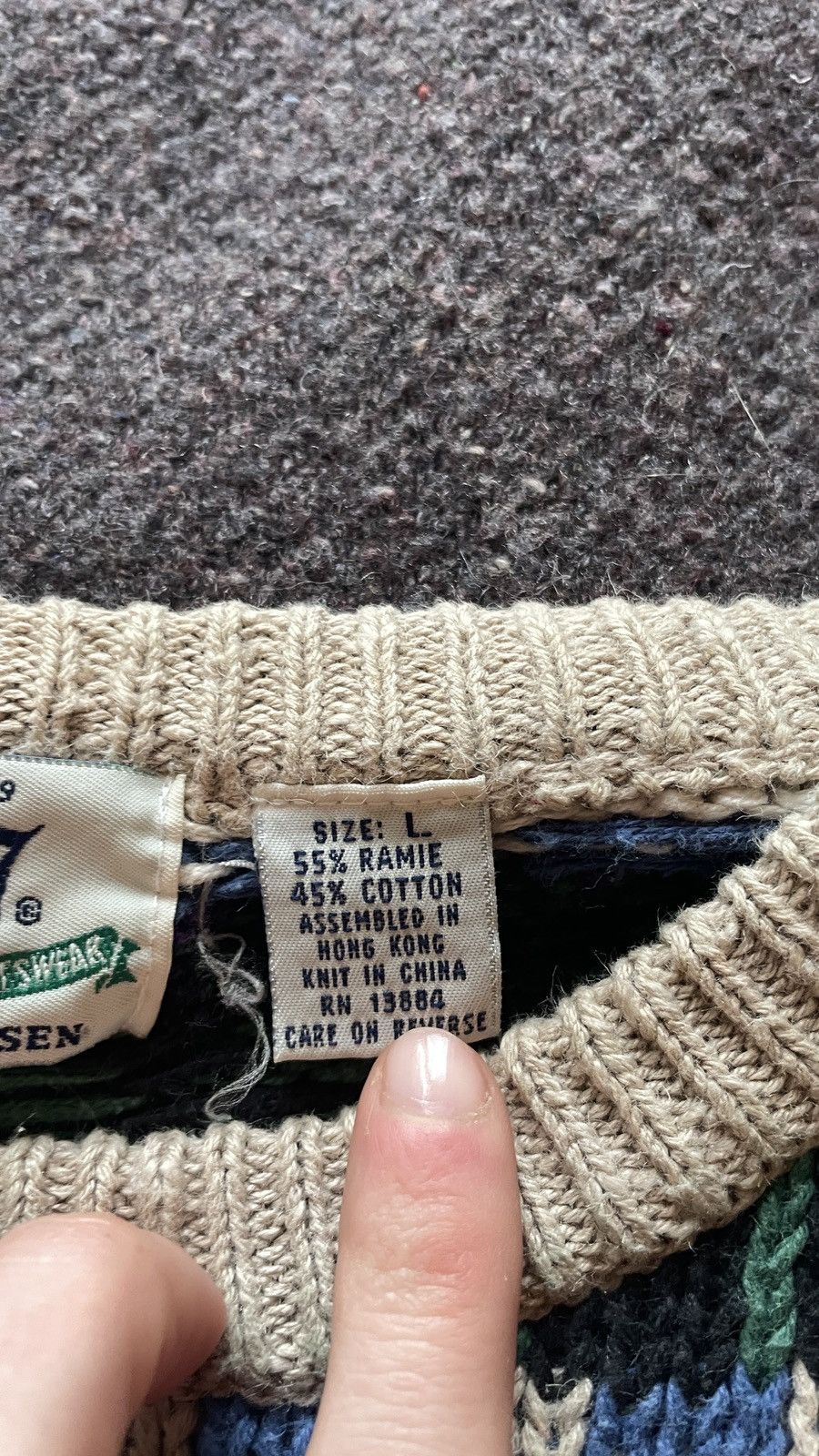 Van Heusen × Vintage Multi Coloured Sweater Size US L / EU 52-54 / 3 - 4 Thumbnail