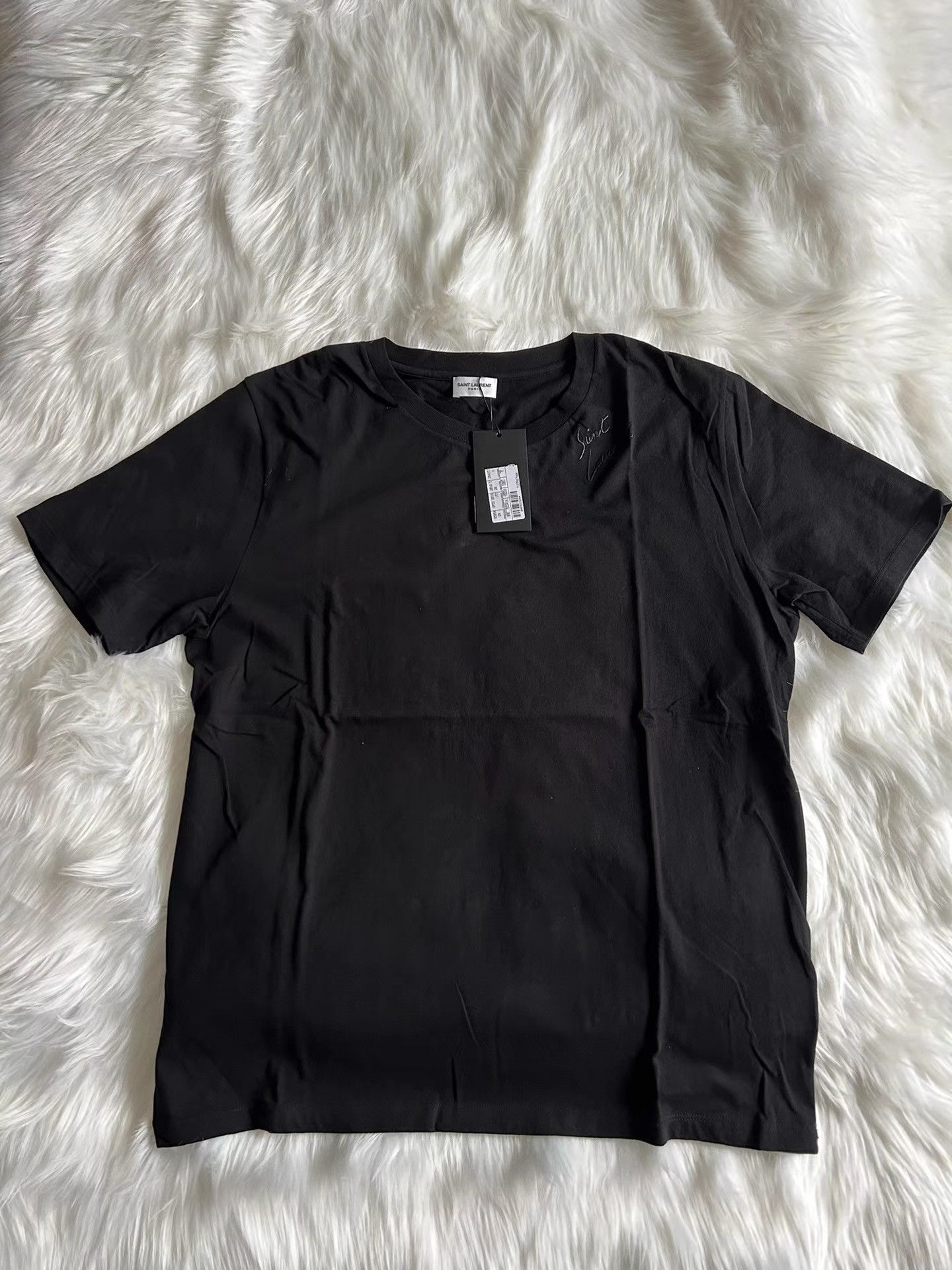 Saint Laurent Paris Black Short Sleeve Crew Neck T-Shirt Size US M / EU 48-50 / 2 - 1 Thumbnail