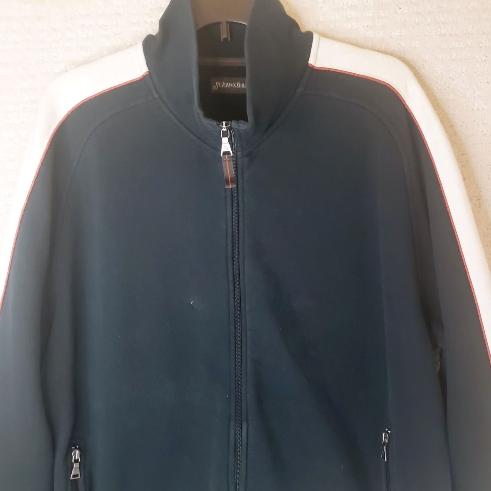 Vintage St. John'S Bay Jacket Mens XL Black White Orange Full Zip Pockets Mock Neck Size US XL / EU 56 / 4 - 2 Thumbnail