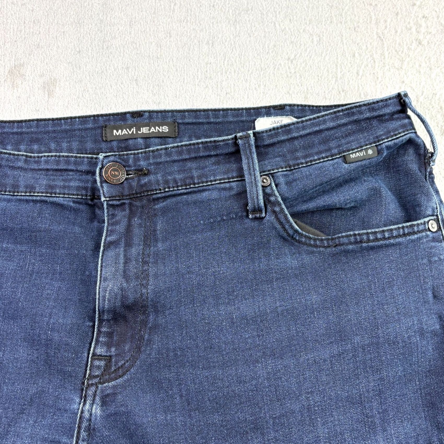 Vintage Mavi Jeans Slim Straight Denim Jeans 38x31 40x31 Blue Jake Dark Wash Stretch Mens Regular Old Navy? Size US 38 / EU 54 - 2 Thumbnail
