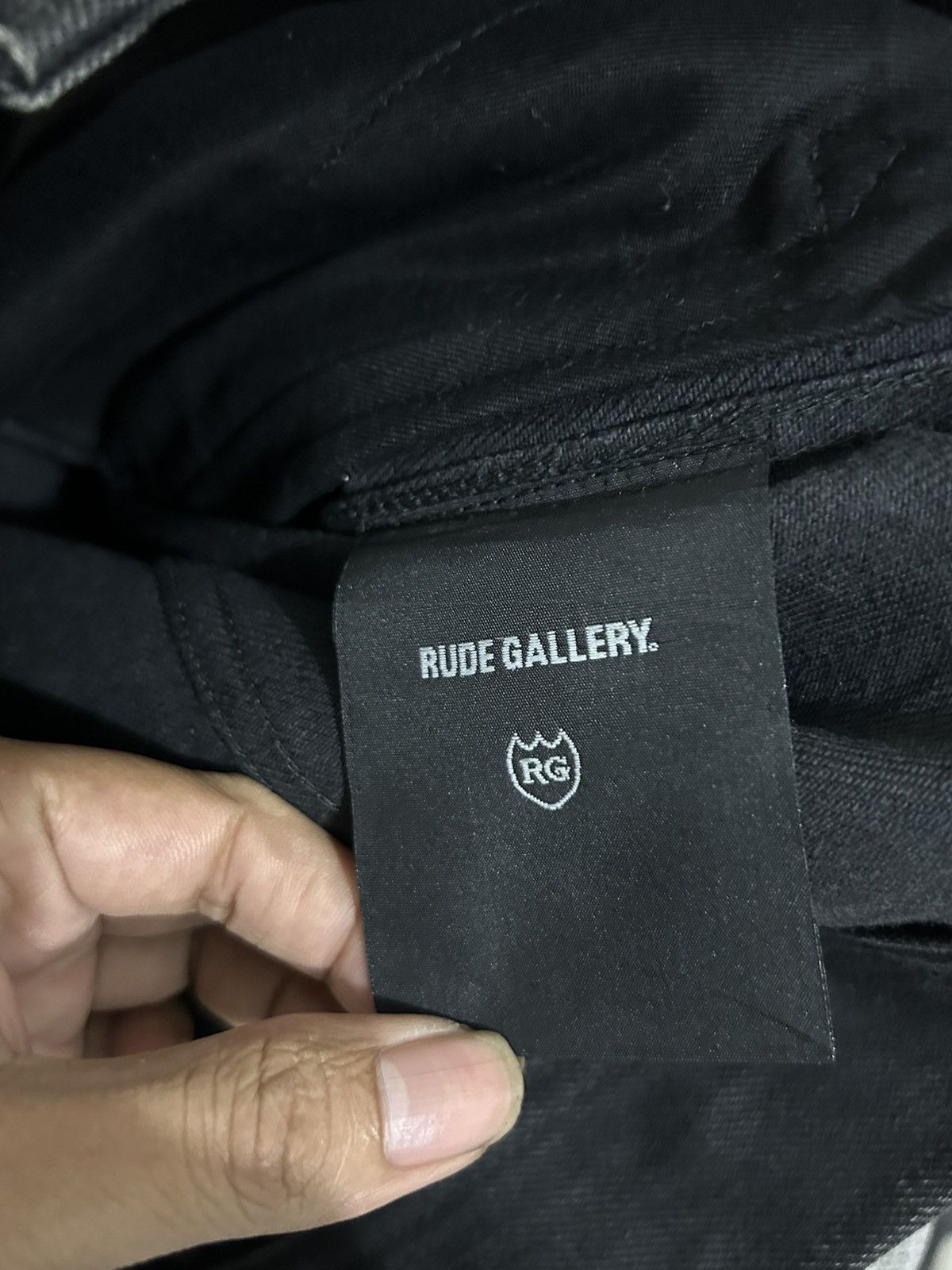 Japanese Brand × RUDE GALLERY RUDE GALLERY Japanese Black Denim Jacket Size US S / EU 44-46 / 1 - 5 Thumbnail