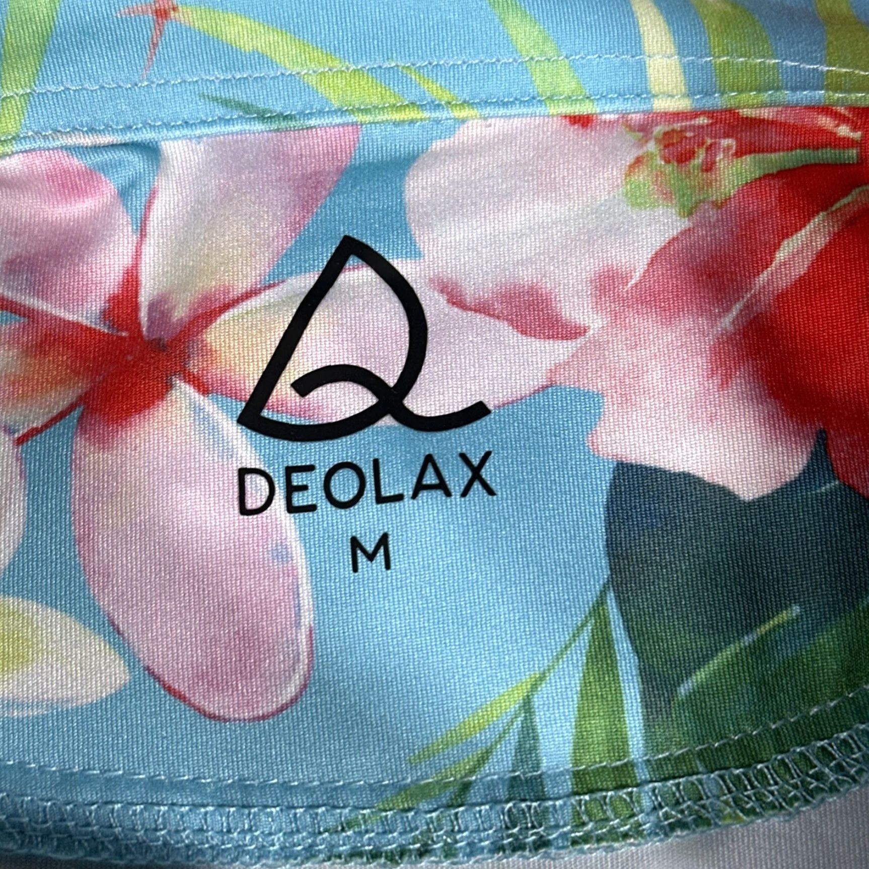 Vintage DEOLAX Polo Shirt Mens Medium Blue Tropical Floral Hawaiian Stretch Golf Aloha Size US M / EU 48-50 / 2 - 7 Thumbnail