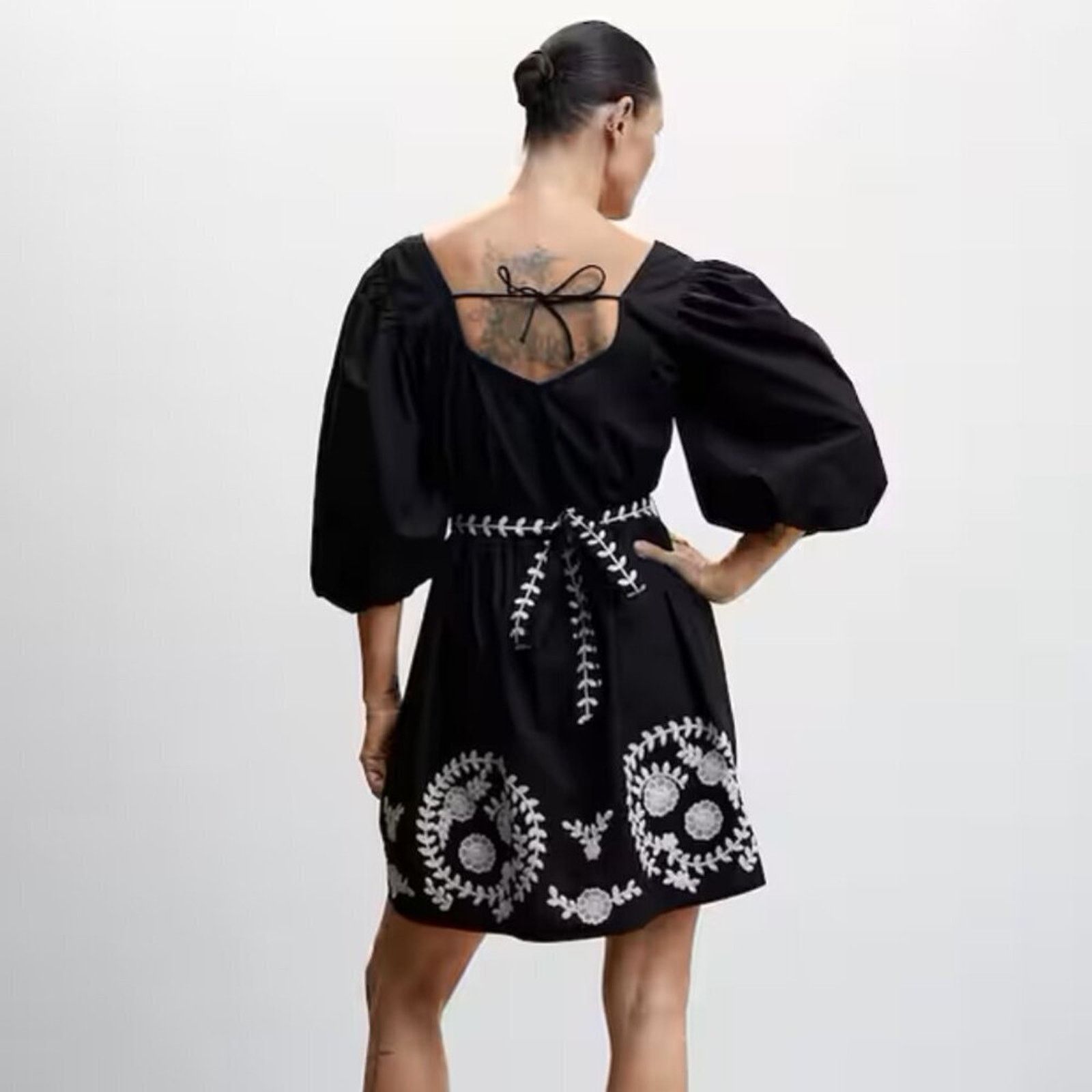 Mango MANGO Puff Sleeve Cotton Dress NWT Size M / US 6-8 / IT 42-44 - 5 Thumbnail