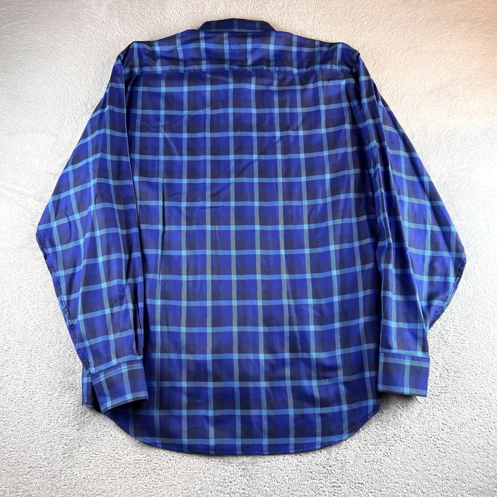 BUGATCHI VINTAGE Bugatchi Uomo Button-Up Shirt Mens XXL Blue Purple Long Sleeve Preppy Luxe Geometric Pattern Non-Iron Button-Down Collar Classic Knit Cotton Size US XXL / EU 58 / 5 - 2 Thumbnail