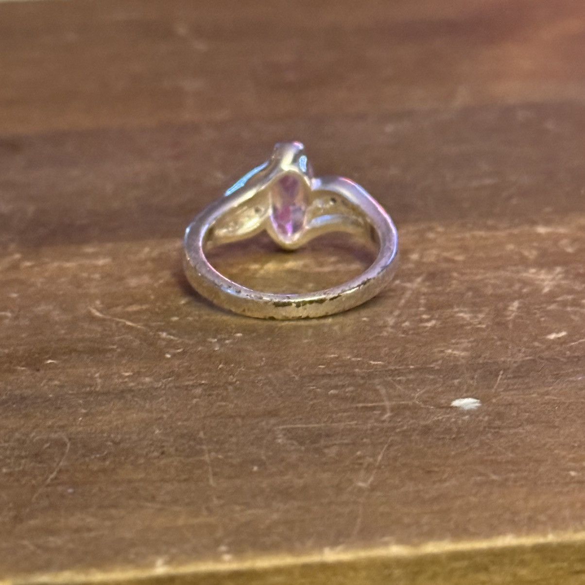 Vintage Vintage silver tone pink marquise stone ring Size ONE SIZE - 7 Thumbnail