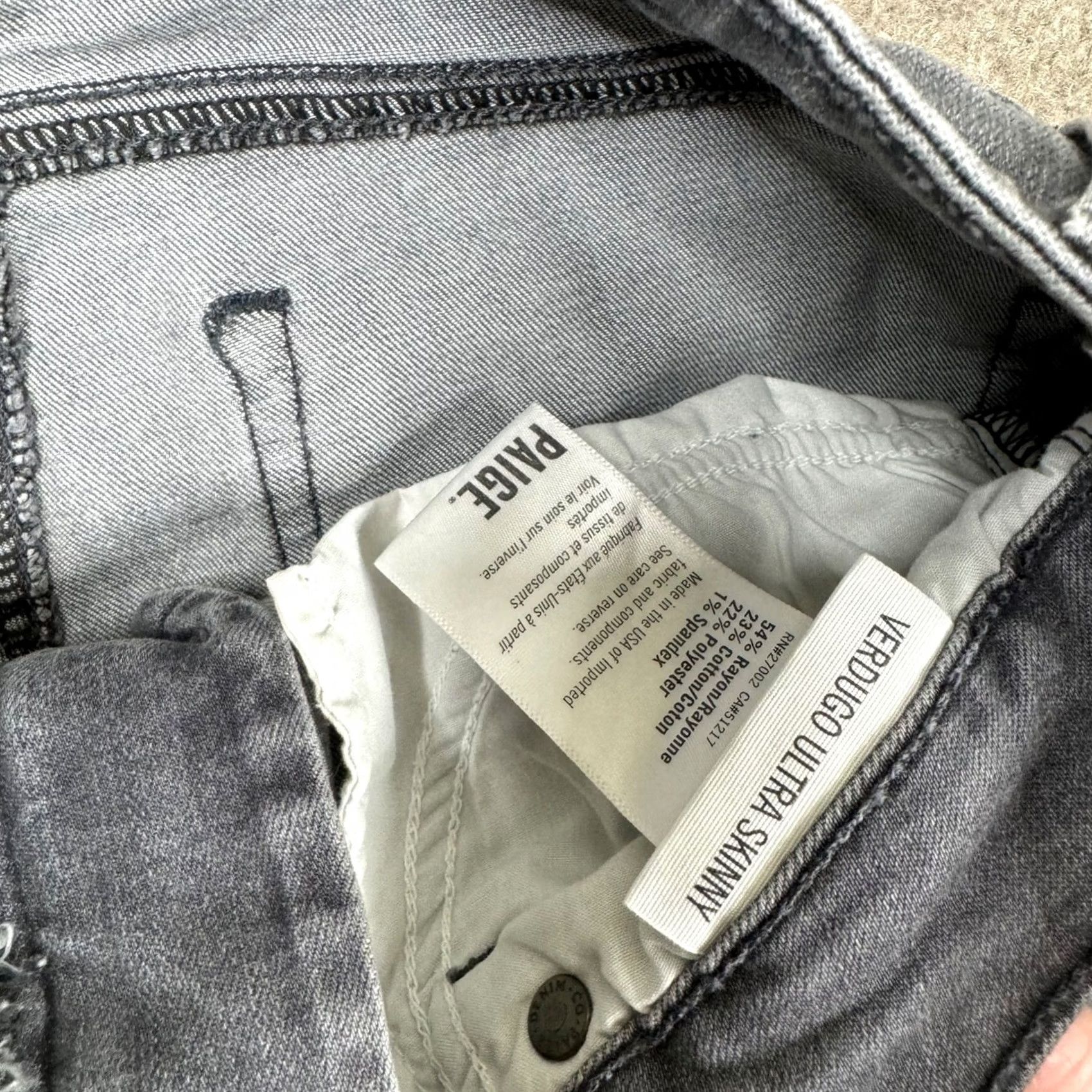Paige Paige Jeans Womens Size 27 Gray Verdugo Ultra Skinny Denim Jeans Ladies 27 Grey Skinny Womens Slim Denim 90s? Size 27" / US 4 / IT 40 - 7 Thumbnail