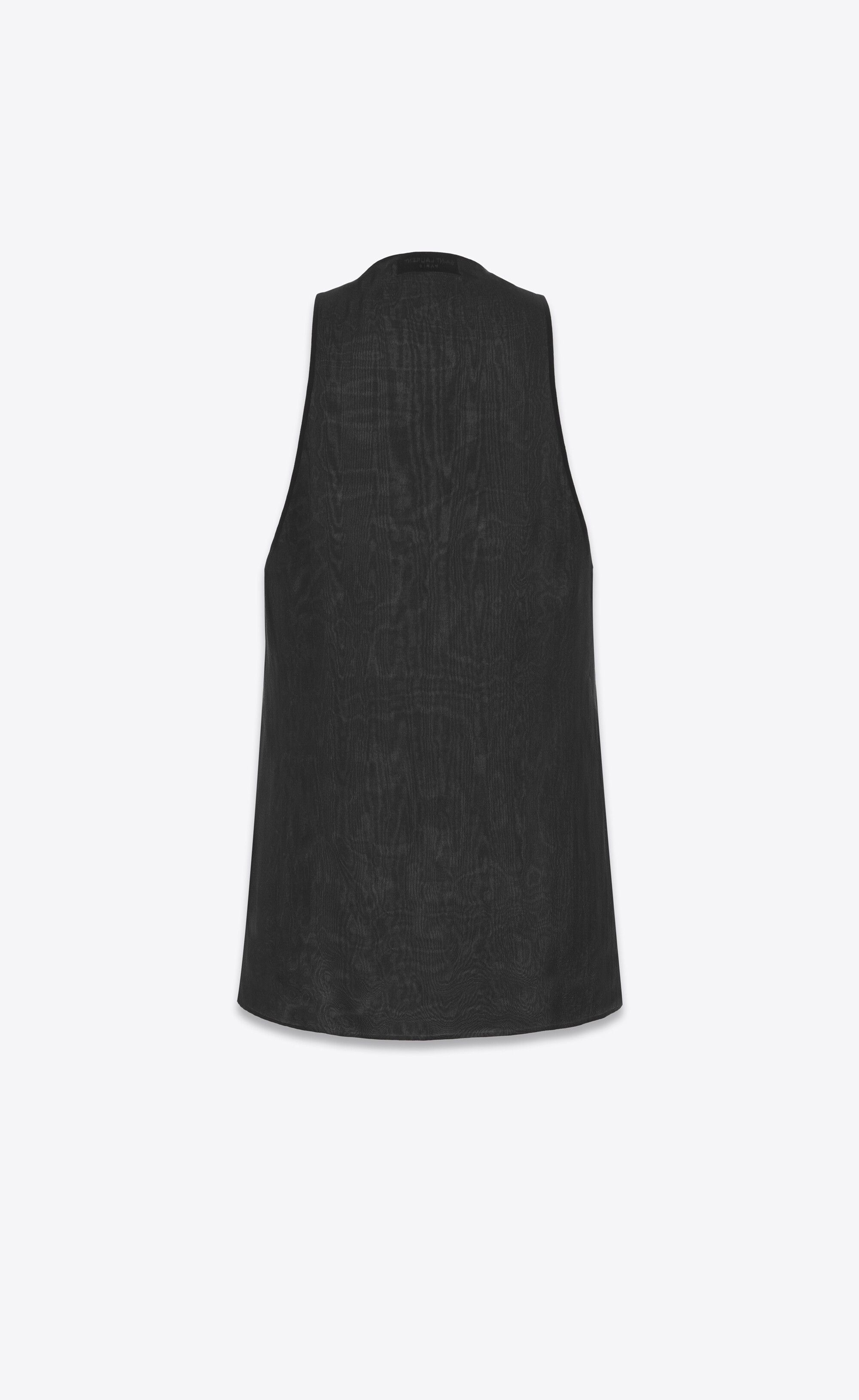 Saint Laurent Paris o1s1wg110825 780080 Crossover Tank Top Silk Muslin Black Size US M / EU 48-50 / 2 - 3 Thumbnail