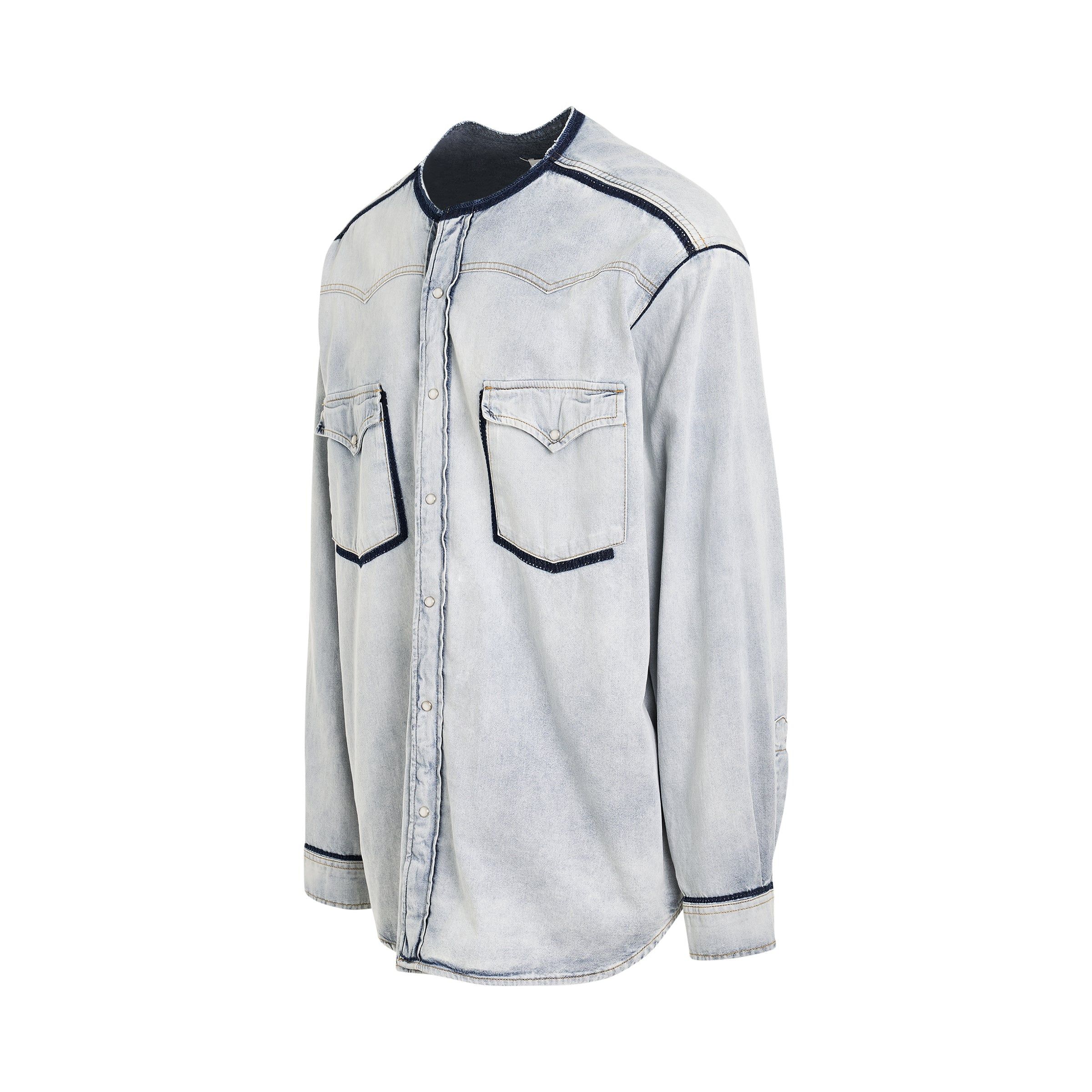 Maison Margiela o1mris0824 Denim Overshirt in White Size US M / EU 48-50 / 2 - 2 Thumbnail