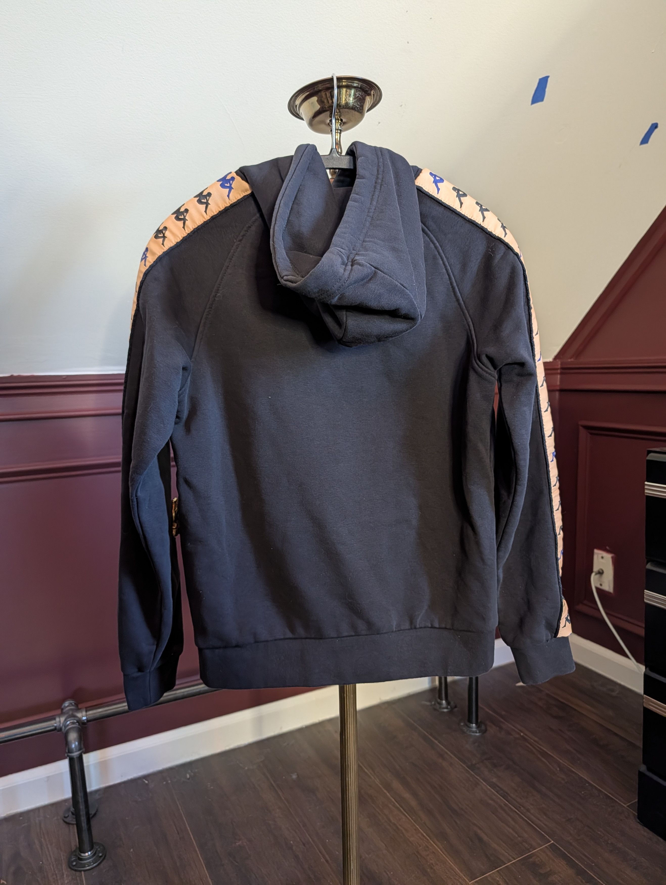 Kappa Iconic logo print track stripe sleeve pullover hoodie black Size US S / EU 44-46 / 1 - 8 Thumbnail
