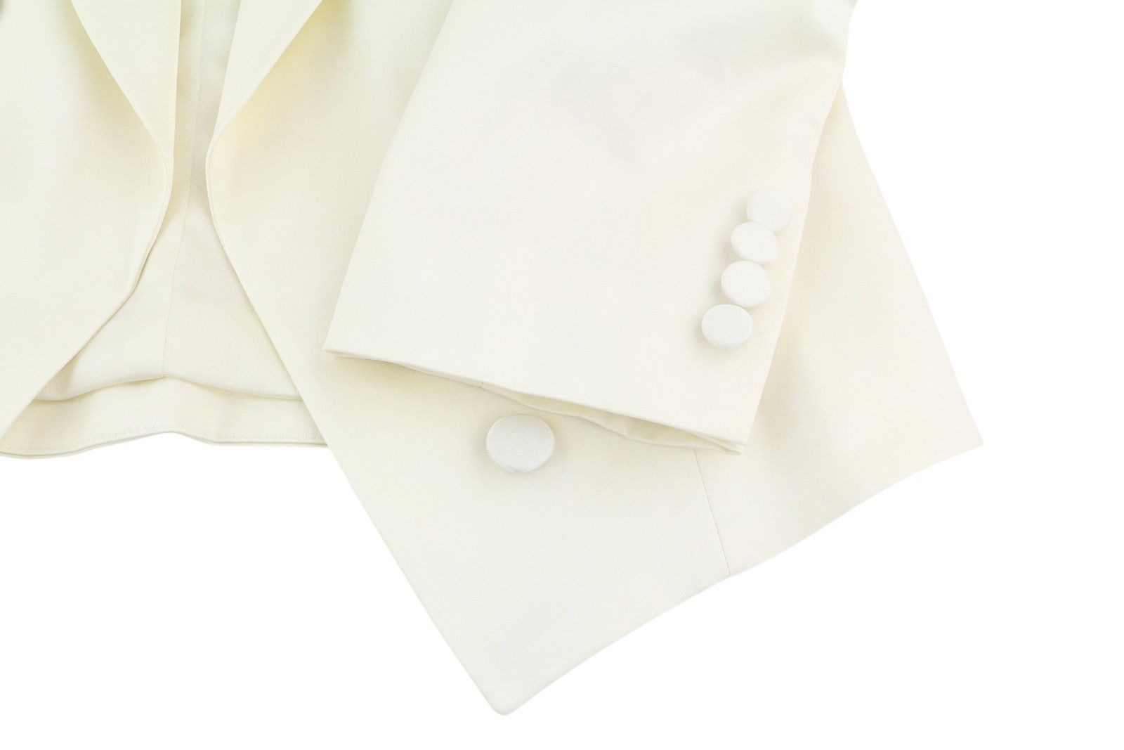 Polo Ralph Lauren S White Wool Blend Cropped Peak Lapel Blazer 84686 Size S / US 4 / IT 40 - 7 Thumbnail
