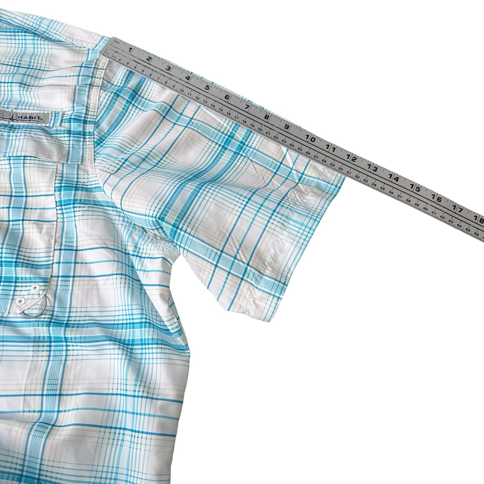 Other Habit Fishing Shirt Men 2XL XXL Blue Curacao Upstream Plaid Size US XXL / EU 58 / 5 - 11 Thumbnail