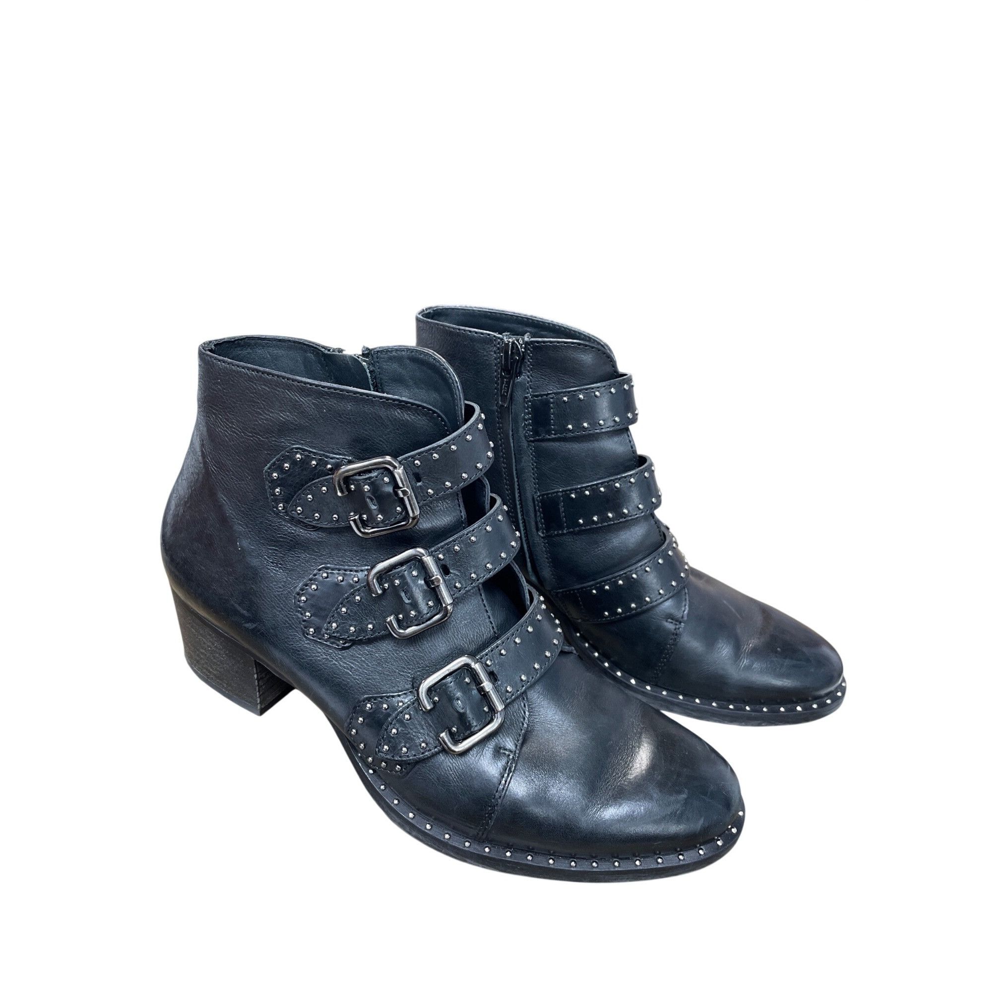 Other Paul Green Womans Black leather studed moto ankle boots sz 5 Size US 5.5 / IT 35.5 - 19 Thumbnail