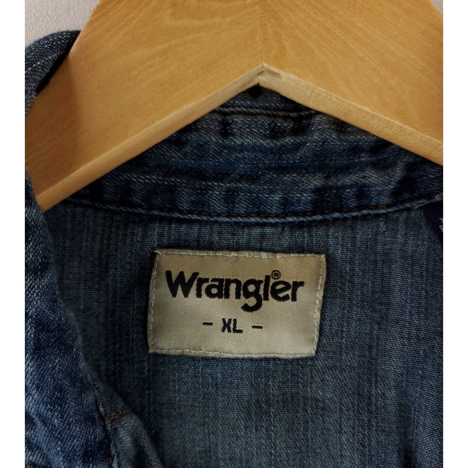 Wrangler Wrangler Shirt Denim Pearl Snap Long Sleeve Blue Western Mens XL Size US XL / EU 56 / 4 - 3 Thumbnail