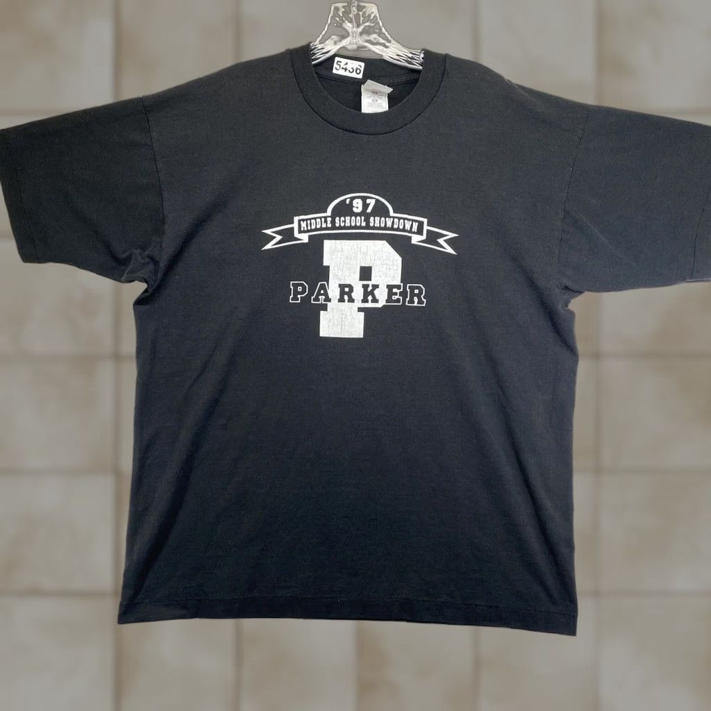 Fruit Of The Loom VINTAGE Fruit of the Loom T-Shirt Men Large Black 90s Football Stitch Graphic Print Crew Neck Casual Size US L / EU 52-54 / 3 - 1 Thumbnail