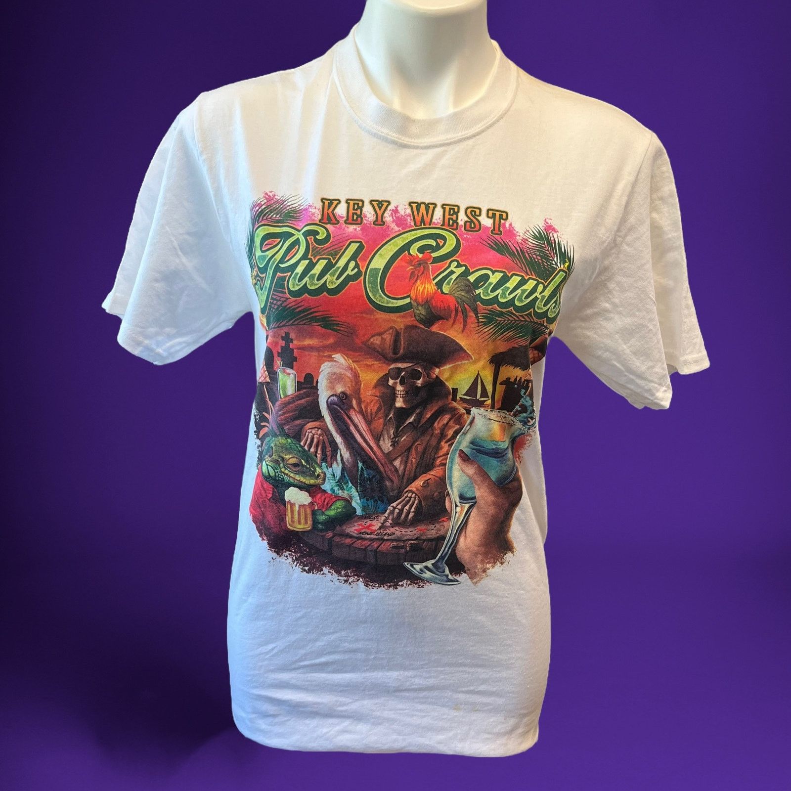 Other Key West Bahamas Pub Crawl Pirate Skeleton Short Sleeve Size US S / EU 44-46 / 1 - 2 Thumbnail