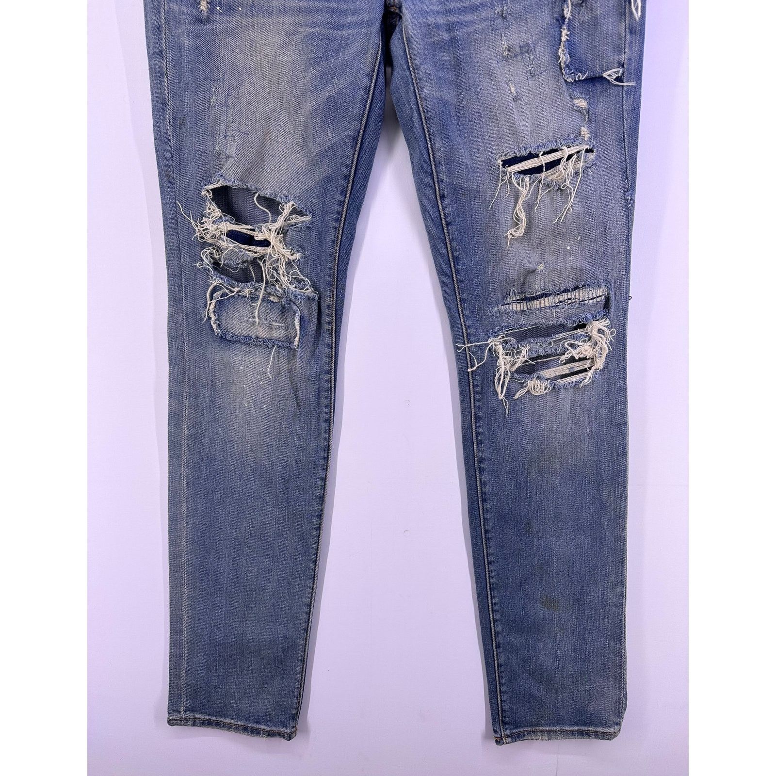 American Eagle Outfitters American Eagle Blue Ripped Skinny Jeans Size 6 Size 28" / US 6 / IT 42 - 3 Thumbnail