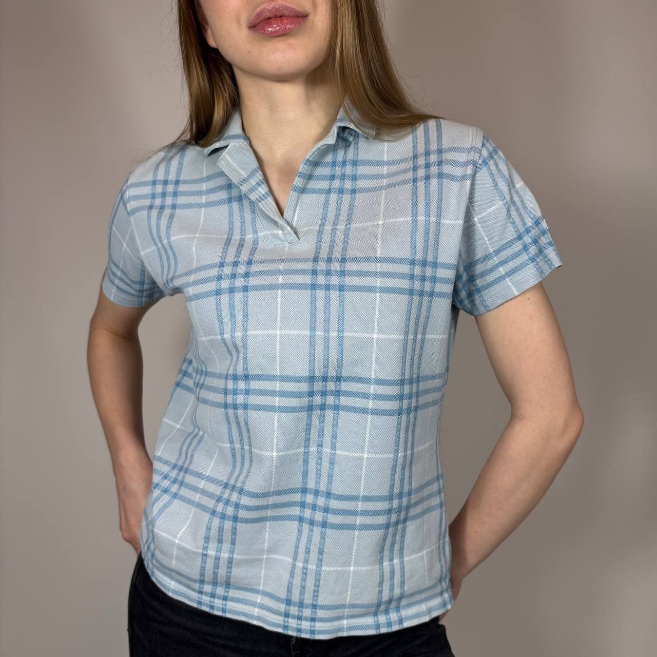 Burberry Vintage Y2K Burberry Golf Blue Nova Check Luxury T-shirt Size M / US 6-8 / IT 42-44 - 1 Thumbnail