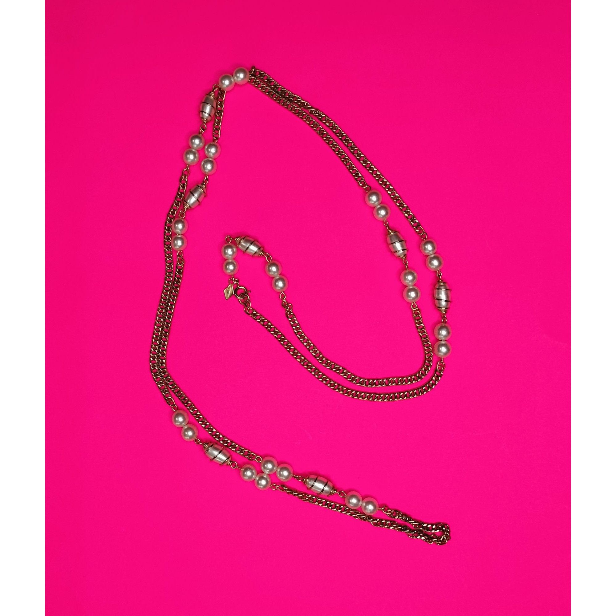 Vintage Sarah Coventry Vintage Gold Tone Chain Faux Pearl Pendant Lo Size ONE SIZE - 13 Thumbnail