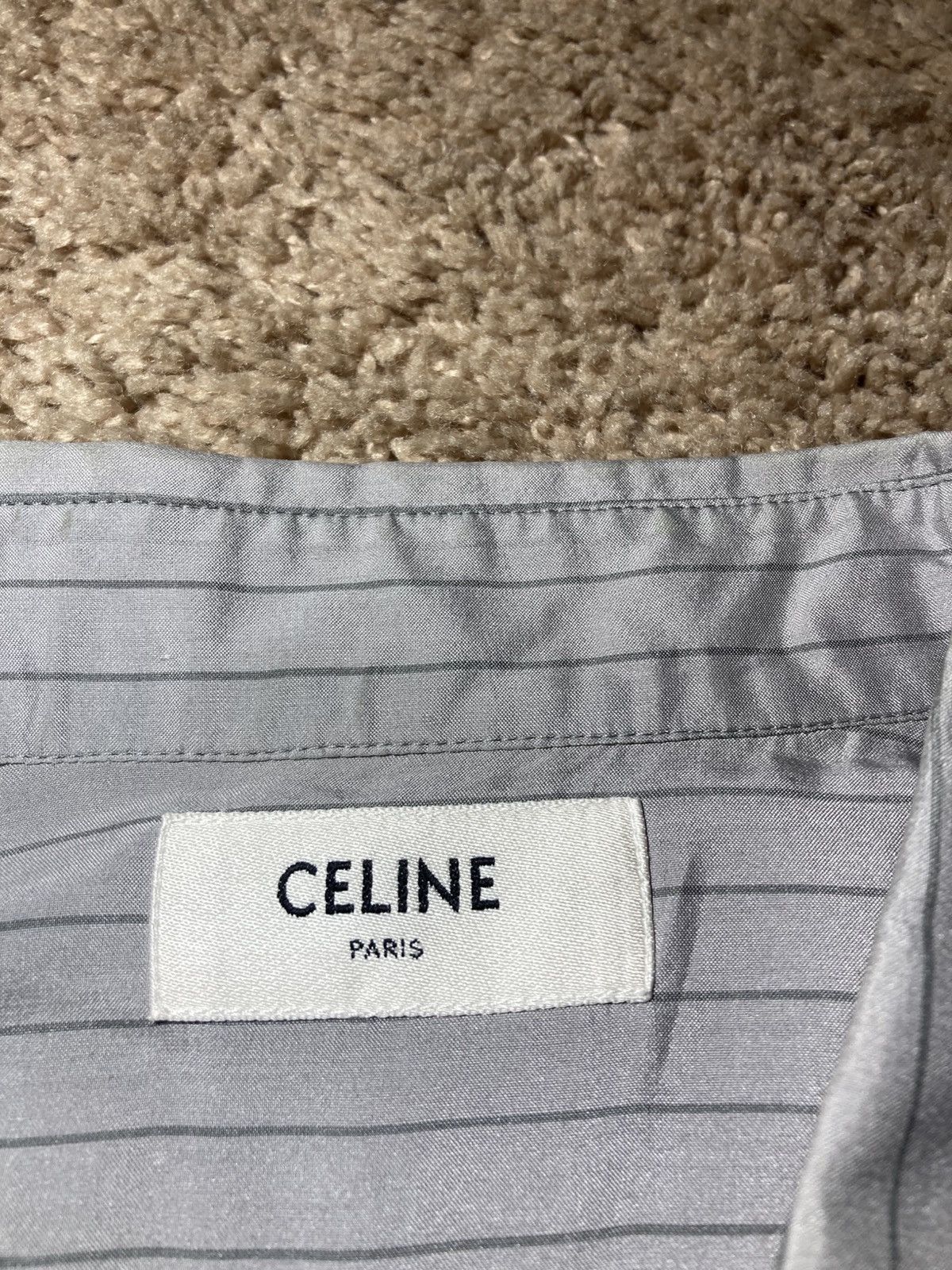 Celine AW23 Celine Silk Striped Carnaby Shirt 43 Button Hedi 2023 Size US XL / EU 56 / 4 - 3 Thumbnail