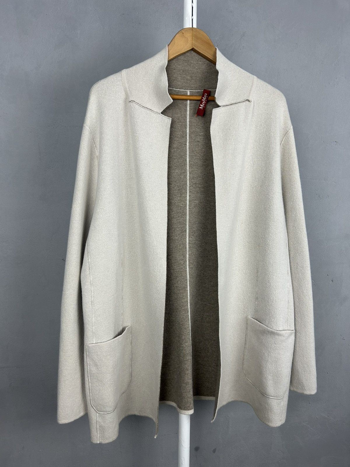Max Mara Max Mara Studio Virgin Wool Open Front Cardigan Size XL / US 12-14 / IT 48-50 - 3 Thumbnail
