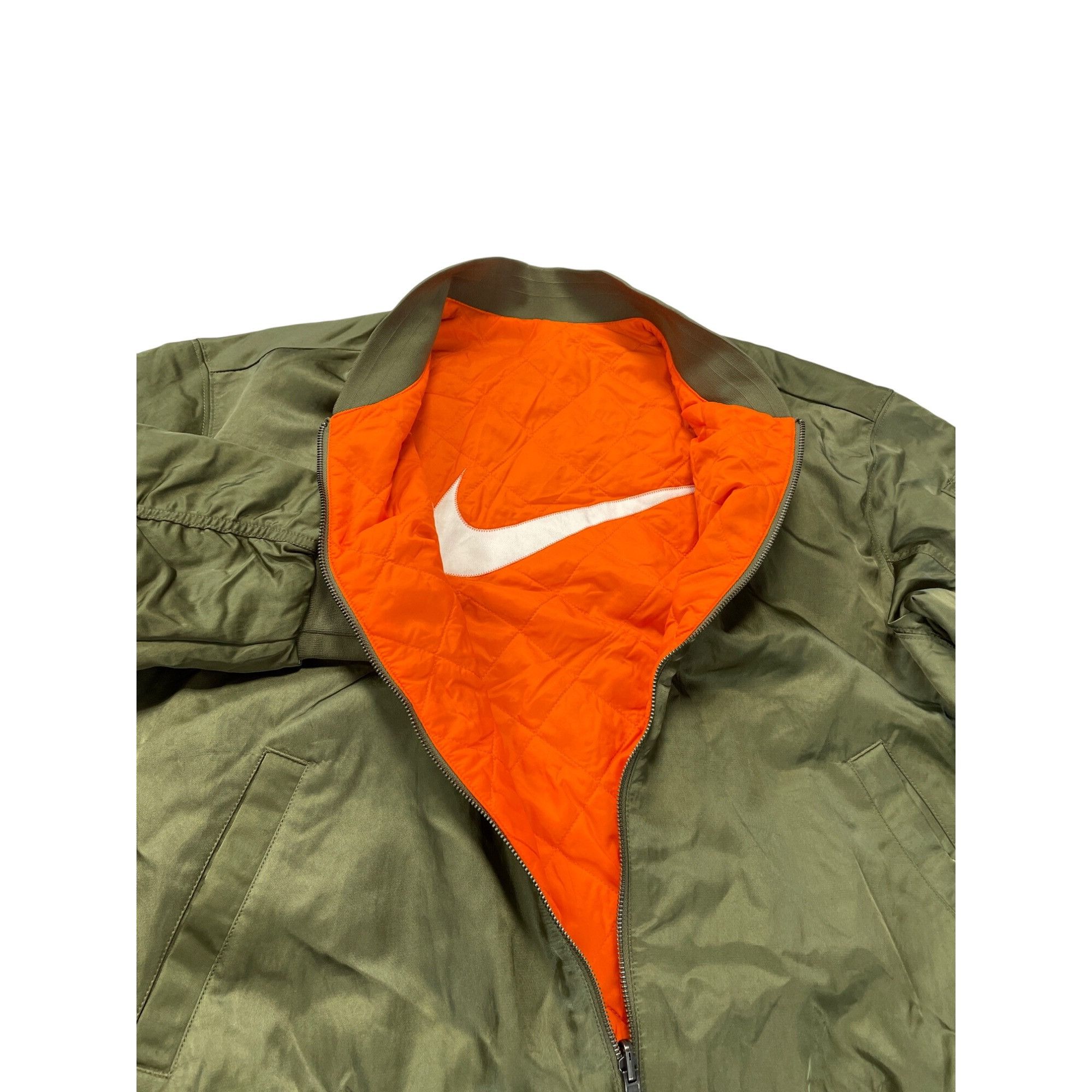 Nike Nike Mens Olive Green orange reversible Bomber Jacket SZ 1X Size US XL / EU 56 / 4 - 6 Thumbnail