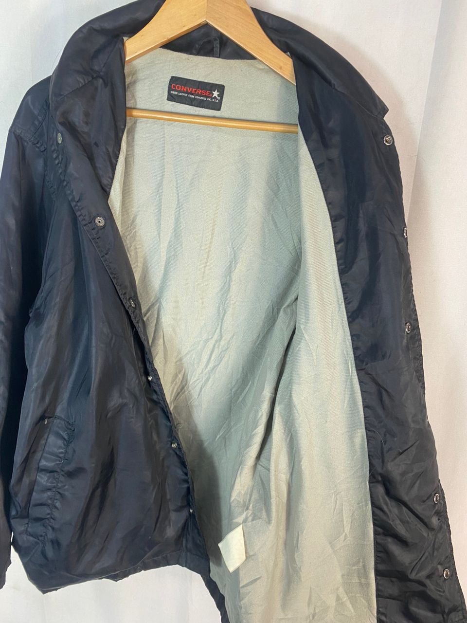 Converse × Vintage Vintage converse nylon snap button jacket Size US L / EU 52-54 / 3 - 8 Thumbnail