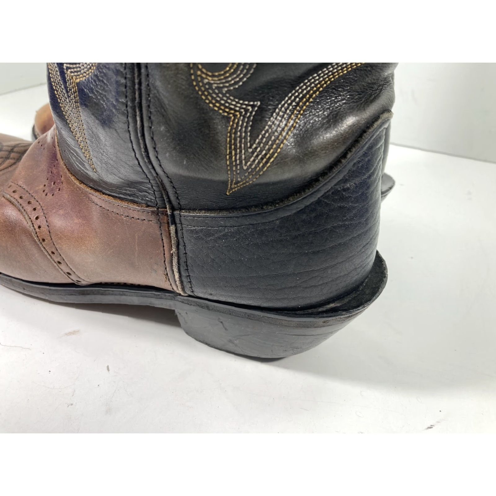 Durango Durango Buckaroo Boots Men Size 11 D Two Tone Leather Western Style SW6405 14 In Brown Cowboy Western Leather Boots Mens Size US 11 / EU 44 - 6 Thumbnail