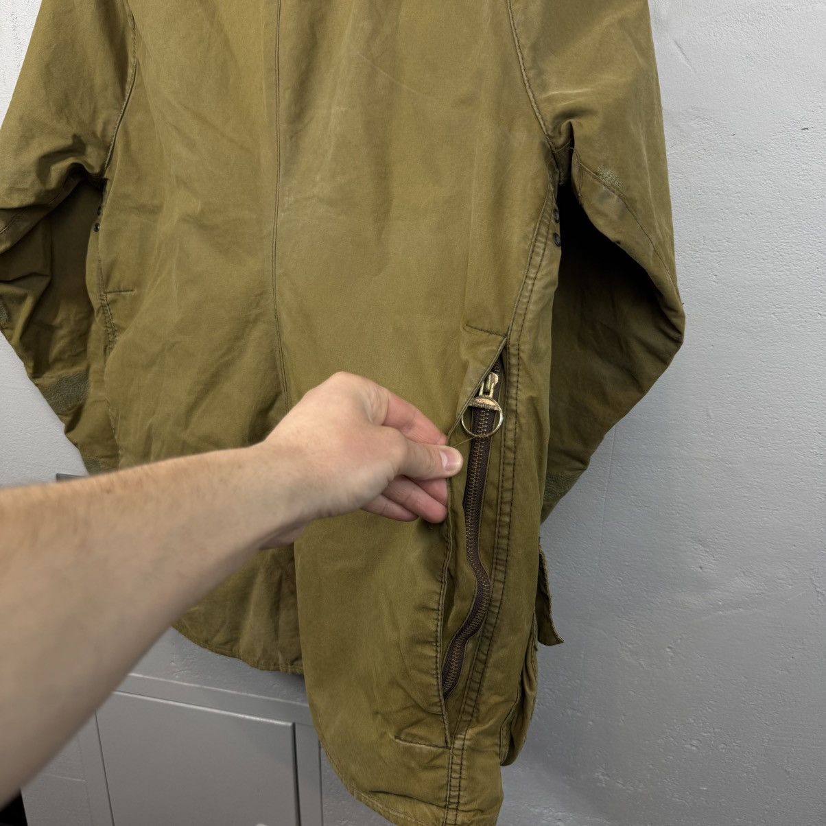 Barbour Vintage Barbour Waxed Trench Coat Jacket Size US L / EU 52-54 / 3 - 15 Thumbnail