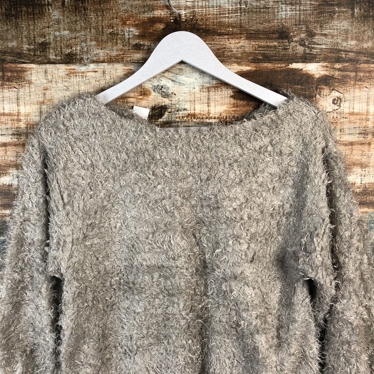 Japanese Brand DL Rope Picnic Grey Mohair Knitwear #C425 Size XS / US 0-2 / IT 36-38 - 2 Thumbnail