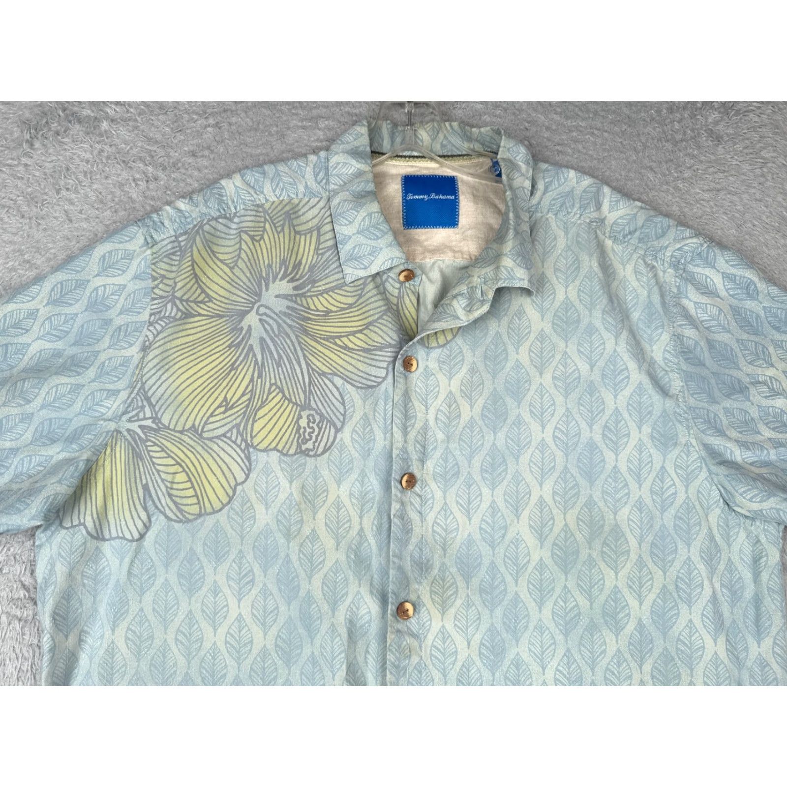 Tommy Bahama Tommy Bahama Shirt Men Extra Large Blue Floral 100% Silk Button-Up Hawaiian Aloha Beach Resort Short Sleeve Size US XL / EU 56 / 4 - 4 Thumbnail