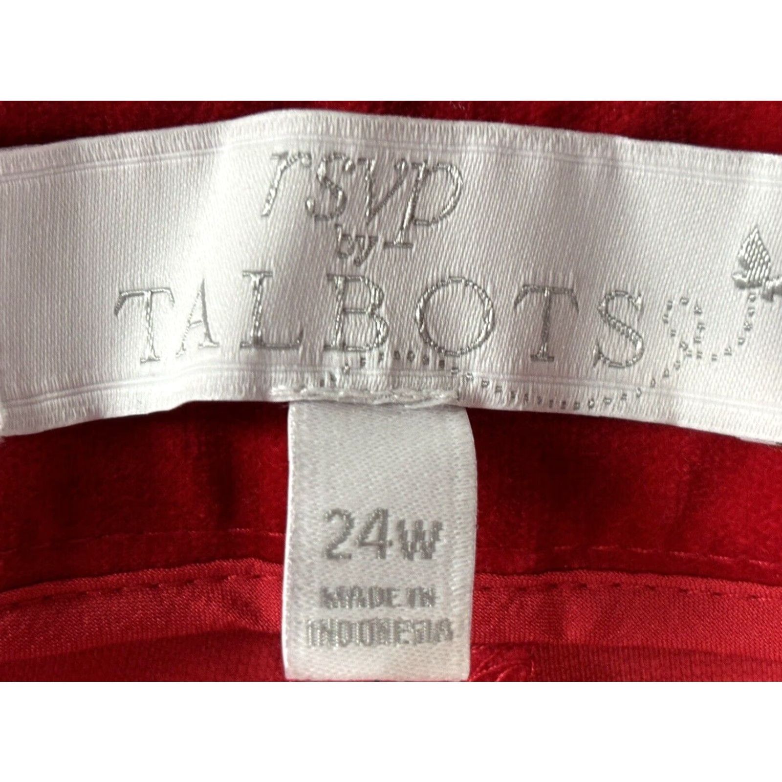 Talbots TALBOTS RSVP Plus Size 24W Red Cotton Blend Ankle Pants with Ruffle Detail Size 42" / US 20 - 7 Thumbnail
