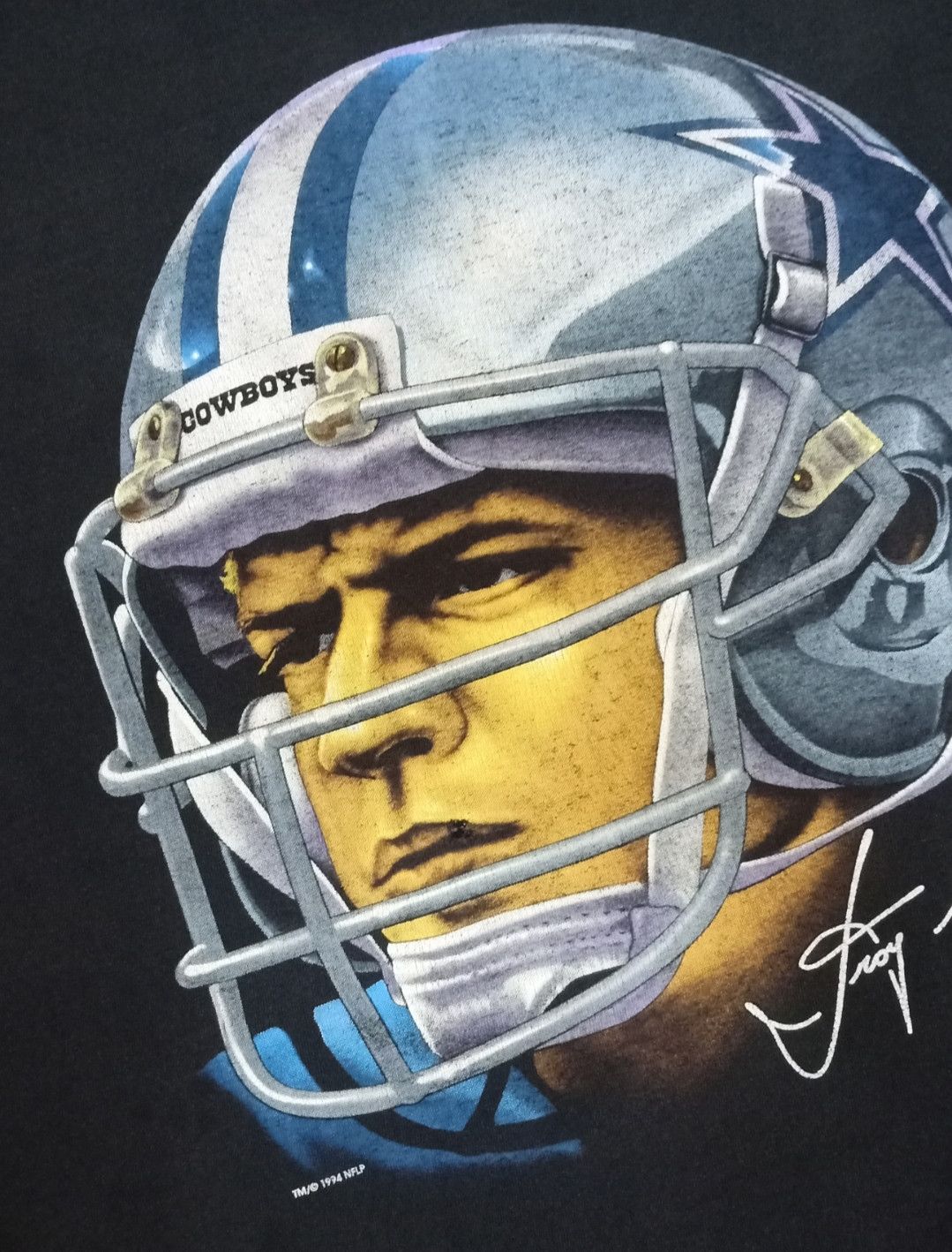NFL × Salem Sportswear × Vintage Vintage 90s NFL Dallas Cowboys Troy Aikman T-shirt Size US XXL / EU 58 / 5 - 6 Thumbnail