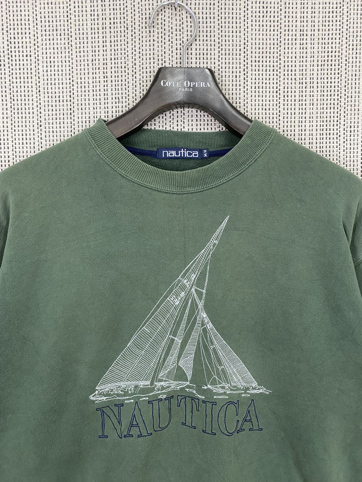 Nautica × Vintage Vtg nautica emboidery spellout sweatshirt pullover crewneck Size US L / EU 52-54 / 3 - 7 Thumbnail