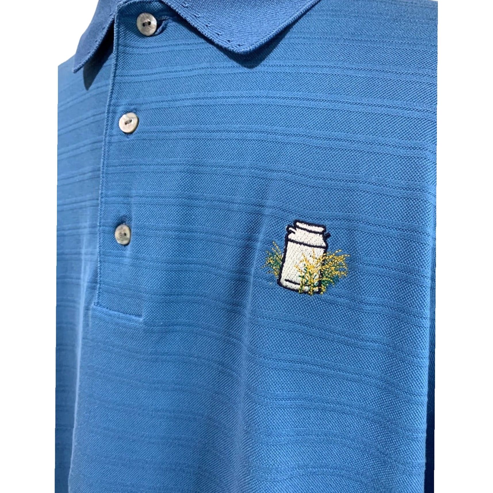 Hogan VINTAGE XL Ben Hogan Mens Golf Polo Shirt Blue Texture Stripe Short Sleeve Size US XL / EU 56 / 4 - 3 Thumbnail