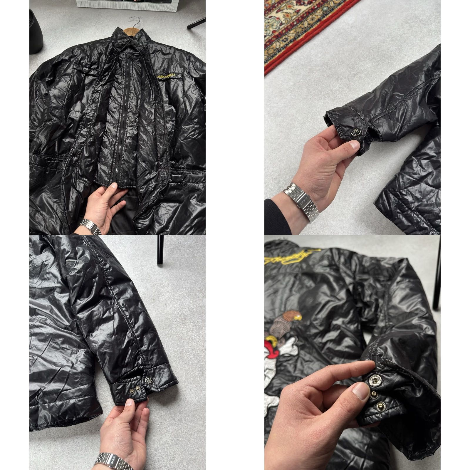 Ed Hardy VINTAGE Ed Hardy By Christian Audigier Big Logo Black Nylon Coat Jacket M Men Vintage Logo Windbreaker 90s Punk Skull US Mens Size US M / EU 48-50 / 2 - 8 Thumbnail